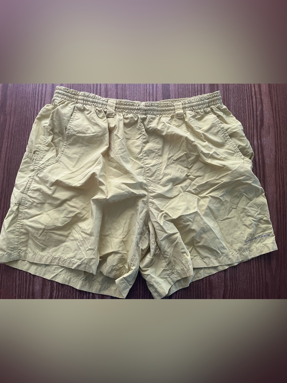 Columbia Light Yellow Athletic Shorts size large men’s